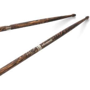 ProMark Drum Sticks - Larnell Lewis Signature FireGrain 5AB Drumstick - Drum Sticks Set - Large Round Wood Tip - Hickory with Lacquer Finish - 1 Pair