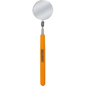 MAG-MATE 309S1HVO Telescoping Round Glass Inspection Mirror, 2-1/4" Dia. Glass Telescoping Mirror with Collapsible Stainless Steel Shaft, Comfortable Grip, 36-1/2" Extended Length, Hi-Viz Orange