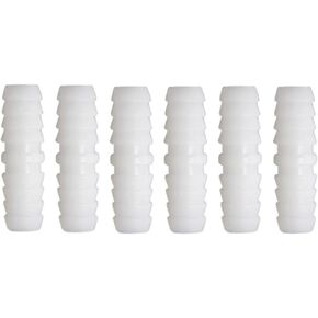 Plastic Hose Barb Fitting, 3/8" x 3/8" Barbed Splicer Mender Joint Adapter Union Fitting -6Pcs