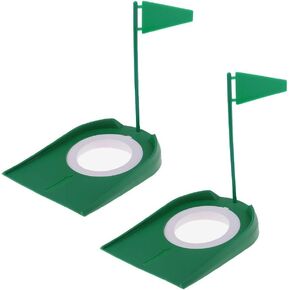 (2 packs) Golf Putting Cups and Flag Plastic Golf Training Aids with Putting Alignment Tool, Regulation Cup Putting Green Hole Flag Indoor Outdoor Practice Training Aids.