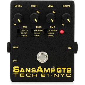 Tech 21 SansAmp GT2 Tube Amp Emulator Pedal