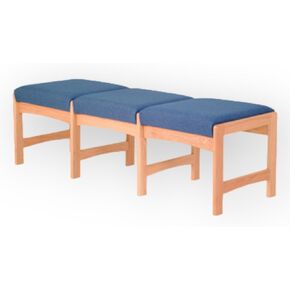 Wooden Mallet Dakota Wave 3 Seat Bench, Light Oak
