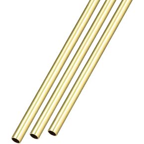 Brass Tube (11mm OD x 0.2mm Wall T x 300mm L) 3Pcs, Straight Tubing - for Home Furnishing, Machinery, DIY Handicraft