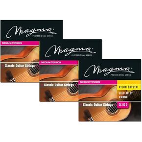 Magma Classical Guitar Strings High Tension Special Crystal Nylon and Bronze 85/15 Gold Alloy Classical Acoustic Guitar Strings (GC120D) - 1 Set