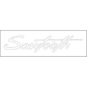 Sawtooth Bass Drum Sticker Decal Logo - White - 8"x 2"
