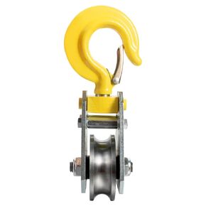 1Ton Pulley Hook Heavy Duty Pulley Lifting Block Hoist with Hook for 5/8" Wire Rope Snatch Block 1Pack