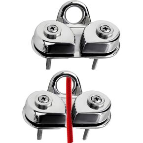 2 Pcs Stainless Steel Cam Cleat, Rust Proof Leading Ring Fairlead for Sailboat Kayak Canoe Dinghy, Fit 3 to 15mm Rope