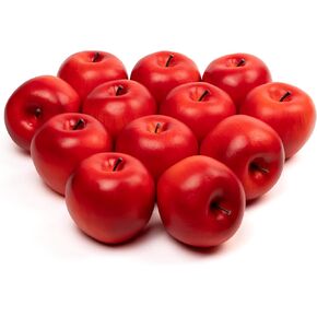 12Pcs Artificial Apples, Lifelike Fake Fruit Apples for Home Kitchen Table Fruit Bowl Decor, Holiday Decorations, Photography Props (Green)