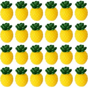 24 Pcs Luminous Mini Pineapple Tiny Resin Pineapple Glow in The dark Miniature Pineapple Artificial Pineapple for DIY Craft Project Garden Home Decoration