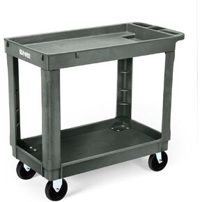 DNA MOTORING 3-Shelf Rolling Utility Cart, 34x17x30.7 Inches, 3 Tier Small Tray Top Service Carts with Wheels & Storage Handle for Warehouse Garage Hotel School, TOOLS-00572 in Saudi Arabia