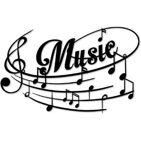 Music Note Metal Sign, Metal Music Sign Wall Art - 12" x 7.4" Musical Note Signs Wall Decor Metal Signs, Hanging Music Room Gift for Lover of Music, Indoor Outdoor Decoration