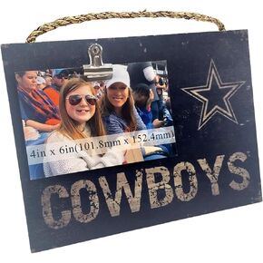 Fan Creations NFL Wooden Photo Holder with Clip Decorative Team Picture Frame - Versatile for Wall or Tabletop - Holds 4x6 Print - Sport Your Team Pride