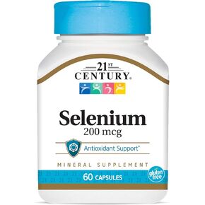 21st Century Selenium 200 Mcg Capsules, 60 Count (Pack of 2)