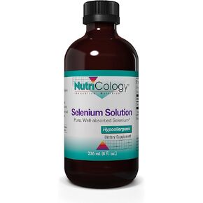 Nutricology Selenium Solution - Well-Absorbed Selenium Liquid, Pure Sodium Selenite, Thyroid Support, Antioxidants, 100 mcg Supplement, Hypoallergenic - 8 Fl Oz