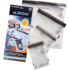 LOKSAK Waterproof Bags Assorted Multi-Pack (Set of 4 - 5x4, 4x7, 6x6, 9x6)