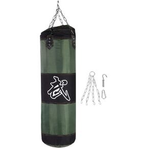 The New Boxing Sandbag Hanging Boxing Sandbag Training Boxing Hook Kick Sandbag Hollow Model with Iron Chain Hook Safety Buckle(1 m-Green)