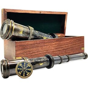 Telescope in The Wooden Box: A Journey Through Time and Space DOLLAND LONDON 1920" SIZE-(16INCHES)
