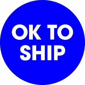 Tape Logic 2' Circle Label, OK to Ship', Blue, Roll of 500 Stickers, for Inventory Control and Warehouse Organization