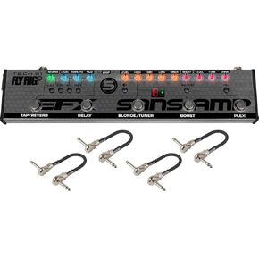 مجموعة دواسات Tech 21 SansAmp Fly Rig 5 V2 متعددة التأثيرات مع 4 رقع MXR