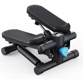 Mini Steppers for Exercise at Home, Stair Stepper Machine with Resistance Bands, 330 lbs Capacity, and LCD Monitor for Home Workout, Full Body Cardio and Walking