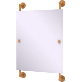 Allied Brass P1000-27-92-GLY Prestige Skyline Collection Rectangular Frameless Rail Mounted Mirror, Golden Yellow
