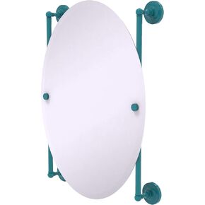 Allied Brass PR-27-91-GLT Prestige Regal Collection Oval Frameless Rail Mounted Mirror, Glokzin Teal