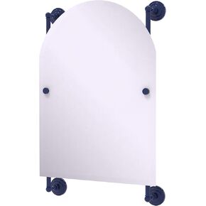 Allied Brass PQN-27-94-MBL Prestige Que Arched Top Frameless Rail Mounted Mirror, Mediterranean Blue