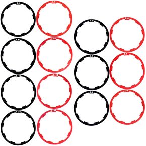 2 Sets of Bicycle Flywheel Washer Spacer Cassette Headset Gasket Hub Bottom Bracket Bike Cycling Flywheel Axle for MTB Road Bike 1mm 1.5mm 1.85mm 2mm 2.18mm 2.35mm 2.5mm Black + Red (14 pcs)