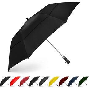 EEZ-Y Golf Umbrella - 58 Inch Windproof Rain Umbrellas w/Double Canopy - Compact, Portable & Break Resistant for Travel