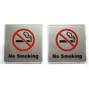 No Smoking Sign 4x4'' (Acrylic-Classic) with 3M Self Adhesive; Rust Free; for Car, Business, Indoor, or Outdoor Use