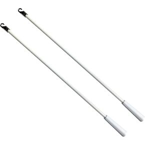 2Pcs Blinds Wand 12Inch Long White Vertical Window Blind Tilt Wand Fiberglass Blind Wand Replacement Parts with Hook and Handle for Windows Curtain Door