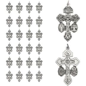 Brilucky 24 Pcs Pardon Crucifix for Rosary Making Supplies,Rosary Crosses Parts St Benedict Medal Rosaries Catholic Bulk,La Cruz Del Perdon Catolica,Crucifijo Del Perdon,Rosarios Catolicos