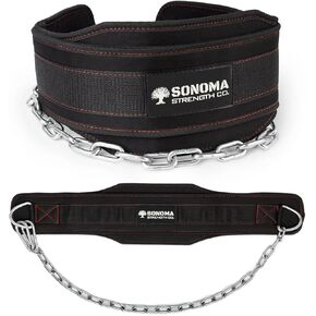 Dip Belt for Weight Lifting - Universal Fit Weight Belt with Chain for Men and Women - Gym Belt for Weighted Belt Pullup, Workout, Squat, Bodybuilding - Heavy Duty Steel Chain