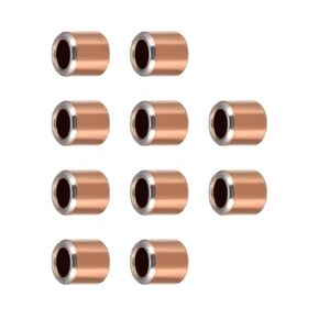 10Pcs Sleeve Bearings, Bettomshin 3x5x5mm/0.12x0.2x0.2"(IDxODxL) Plain Bearings Wrapped Oilless Bushings, Carbon Steel Cast Copper Hard Bearing for Sliding Parts of Overloaded Machinery