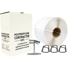 Portable Poly Strapping Kit - 1/2" Polypropylene Mini-Coil, Tool, Buckles - Pack Ship Supply - PPCB01-WB