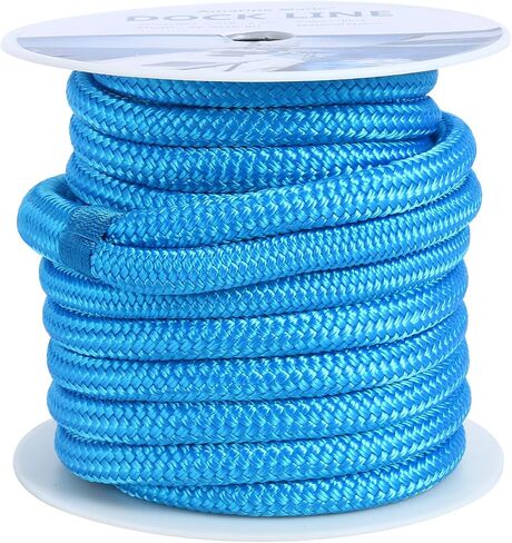 Amarine-made 5/8 Inch 50 FT Double Braid Nylon Dockline Dock Line Mooring Rope Double Braided Dock Line (Blue) in Saudi Arabia