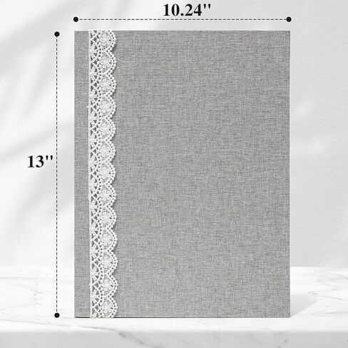 Vienrose Photo Album with Lace Trim for 4x6 Photos Linen Cover 100 Pockets Photo Books Slip-in Picture Albums Wedding, Beige in Saudi Arabia