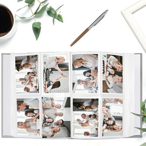 Vienrose Photo Album with Lace Trim for 4x6 Photos Linen Cover 100 Pockets Photo Books Slip-in Picture Albums Wedding, Beige in Saudi Arabia
