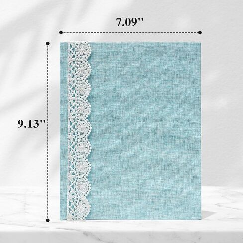 Vienrose Photo Album with Lace Trim for 4x6 Photos Linen Cover 100 Pockets Photo Books Slip-in Picture Albums Wedding, Beige in Saudi Arabia