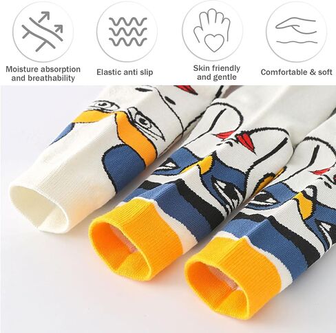 5 pairs of socks, Women's cotton socks, fashion socks, fancy socks, absorb sweat, no clogged feet, can be worn in all seasons, perfect for birthdays and festivals (size 36-42), 10.5 in Saudi Arabia