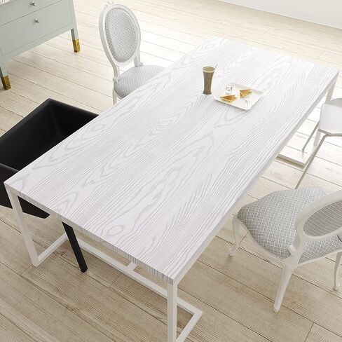 VEELIKE 15.7''x354'' White Wood Contact Paper Peel and Stick Silver Textured Wood Wallpaper Self Adhesive Vinyl Removable Waterproof Wood Grain Contact Paper for Countertops Cabinet Desk Furniture in Saudi Arabia
