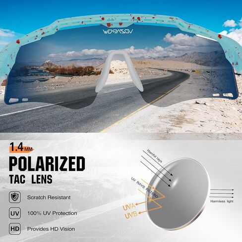 Sports Sunglasses for Men Women, Polarized Cycling Glasses Baseball Sunglasses UV Protection for Running MTB Softball in Kuwait