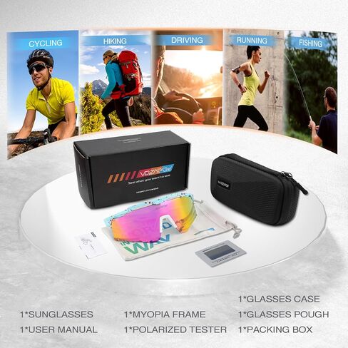 Sports Sunglasses for Men Women, Polarized Cycling Glasses Baseball Sunglasses UV Protection for Running MTB Softball in Kuwait