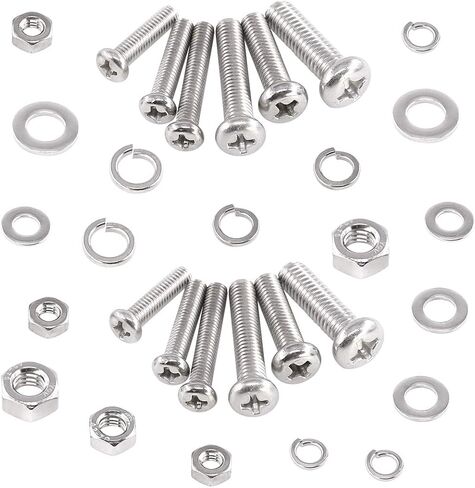 Glarks 510 Pieces Pan Head Stainless Steel Screws Nuts Lock and Flat Gasket Washers Assortment Kit in Saudi Arabia