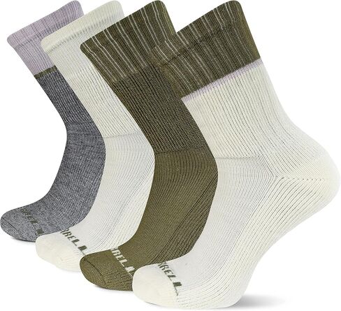 جوارب Merrell للرجال والنساء للمشي لمسافات طويلة الحرارية - عبوة من 4 أزواج - حزام دعم قوس للجنسين ومزيج من الصوف in Saudi Arabia