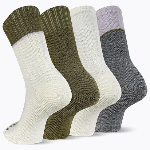 جوارب Merrell للرجال والنساء للمشي لمسافات طويلة الحرارية - عبوة من 4 أزواج - حزام دعم قوس للجنسين ومزيج من الصوف in Saudi Arabia