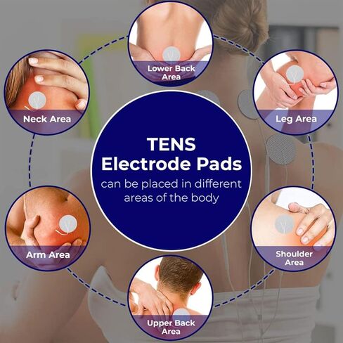 وسادات بديلة لوحدة TENS - عبوة مكونة من 40 رقعة دائرية لتحفيز العضلات وعلاجها، مجموعة وسادات كهربائية مقاس 1 بوصة in Kuwait