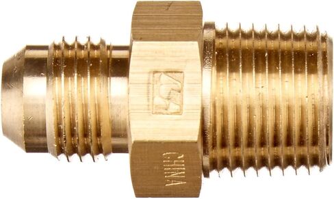 2404-06-06-B Brass Straight Tube Fitting, 9/16"-18 SAE x 3/8"-18 NPTF Thread, 3/8" Male JIC x 3/8" Male NPTF in Saudi Arabia