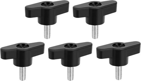 1/4-20 × 1/2 بوصة Z نوع مقبض الإبهام براغي رأس بلاستيكية مقبض ميكانيكي مسامير على شكل حرف T مقابض قابلة للتعديل من الفولاذ الكربوني، 5 قطع in Kuwait