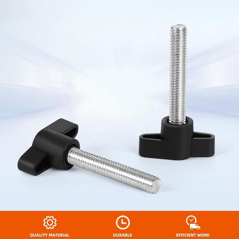 1/4-20 × 1/2 بوصة Z نوع مقبض الإبهام براغي رأس بلاستيكية مقبض ميكانيكي مسامير على شكل حرف T مقابض قابلة للتعديل من الفولاذ الكربوني، 5 قطع in Kuwait